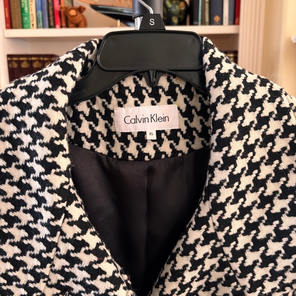 Calvin Klein Houndstooth Coat - Black XS - Picture 3 of 3